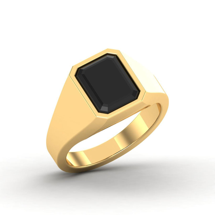 Gold Onyx Signet Ring - Mens Rings Gold