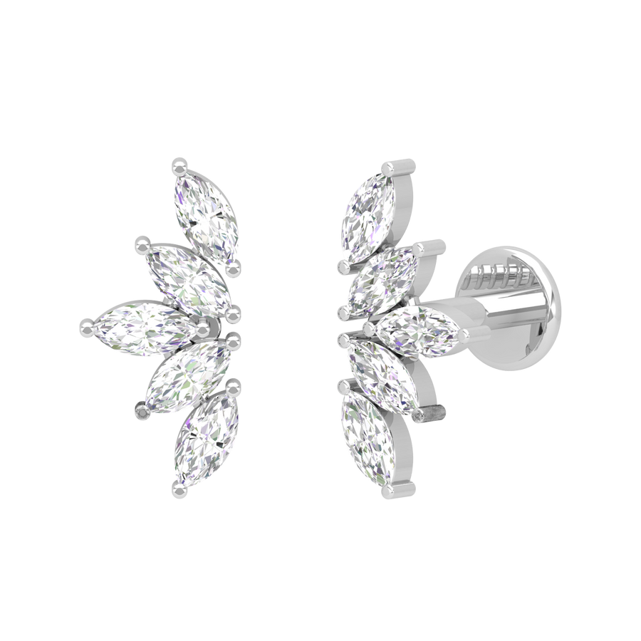 18K Small Marquise Diamond Earring