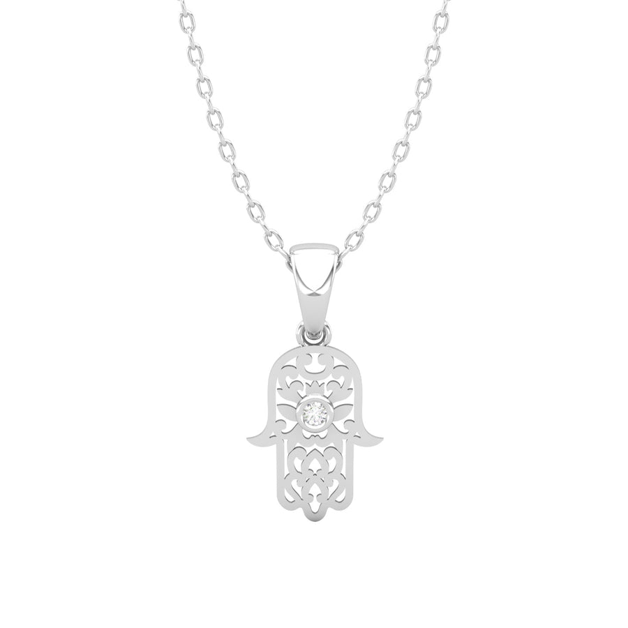 18K Hamsa Pendant with Diamond